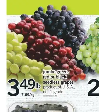 Fortinos Jumbo Seedless Grapes offer