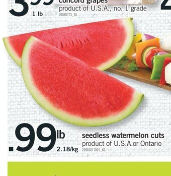 Fortinos Seedless Watermelon Cuts offer