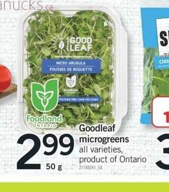 Fortinos Goodleaf Microgreens offer