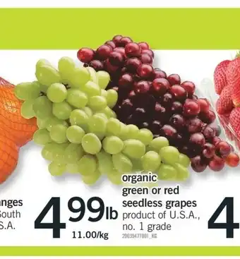 Fortinos Organic Seedless Grapes offer