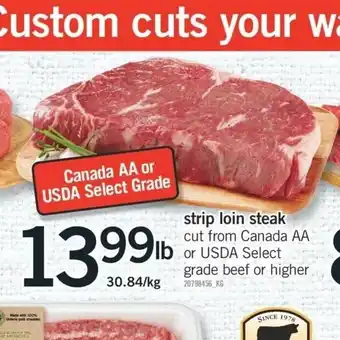 Fortinos Strip Loin Steak offer