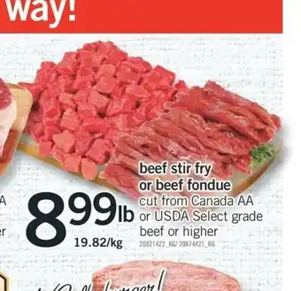 Fortinos Beef Stir Fry offer
