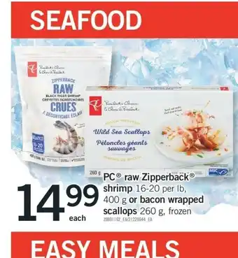 Fortinos Raw Zipperback Shrimp offer