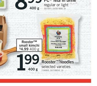 Fortinos Rooster Noodles offer