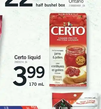 Fortinos Certo Liquid offer