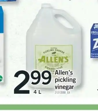Fortinos Allen's Pickling Vinega offer