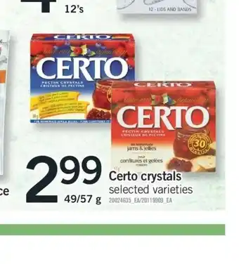 Fortinos Certo Crystals offer
