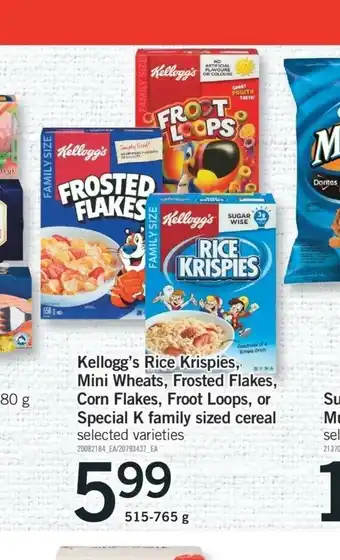 Fortinos Kellogg's Rice Krispies Mini Wheats offer