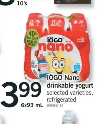 Fortinos Drinkable Yogurt offer