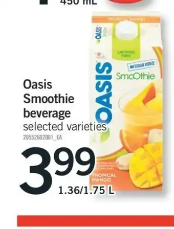 Fortinos Oasis Smoothie Beverage offer