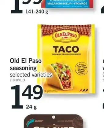 Fortinos Old El Paso Seasoning offer