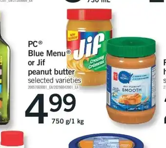 Fortinos or Jif Peanut Butter offer