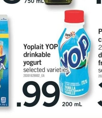 Fortinos Yoplait YOP Drinkable Yogurt offer