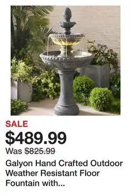 Wayfair Galyon hand crafted outdoor weather resistant floor fountain with light offer