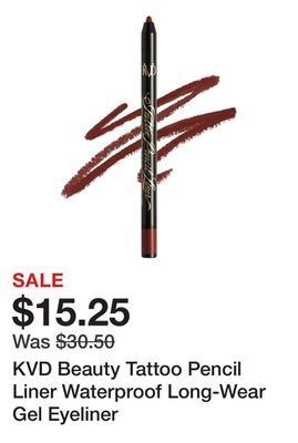 Sephora Kvd beauty tattoo pencil liner waterproof long-wear gel eyeliner offer