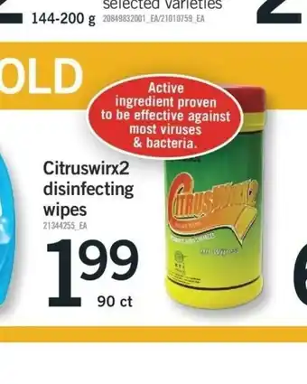 Fortinos Citruswirx2 Disifecting Wipe offer