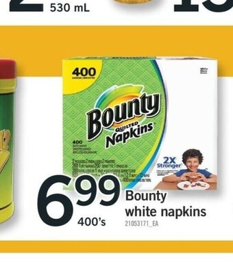 Fortinos Bounty White Napkins offer