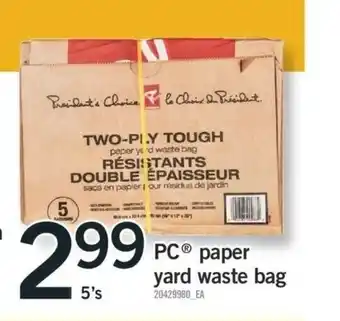 Fortinos Paper Yard Waste Bag offer