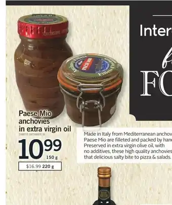 Fortinos Paese Mio Anchovies In Extra Virgin Oil offer