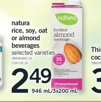 Fortinos Natura Rice,soy,oat offer