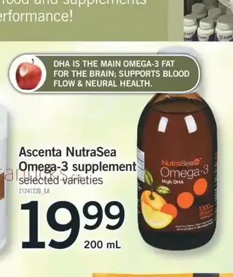 Fortinos Ascenta Nutrasea Omega-3 Supplement offer
