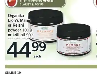 Fortinos Organika Lion's Mane offer