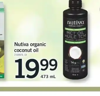Fortinos Nutiva organic coconut oil offer