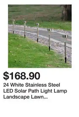 Newegg 24 white stainless steel led solar path light lamp landscape lawn outdoor garden offer