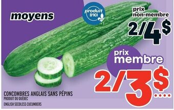 Metro CONCOMBRES ANGLAIS SANS PÉPINS offer