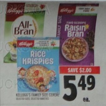 Metro KELLOGG'S FAMILY SIZE CEREAL offer