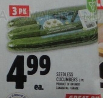 Metro SEEDLESS CUCUMBERS offer