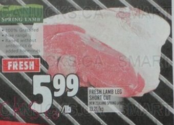Metro FRESH LAMB LEG SHORT CUT offer