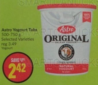 FreshCo Astro Yogourt Tubs offer
