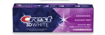Walmart Crest gum 63 ml or 3d white toothpaste 70 ml offer