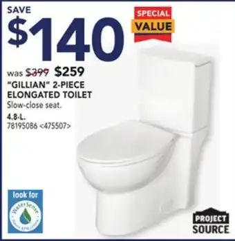 Lowe's Project source gillian 2-piece elongated toilet offer