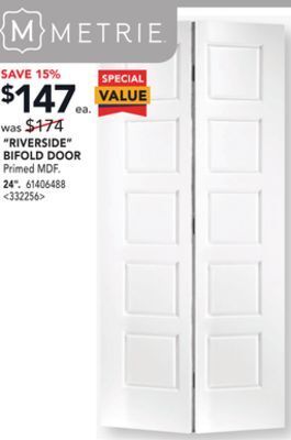 Lowe's Metrie riverside bifold door 24 offer