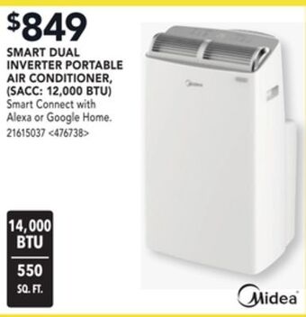 Lowe's Midea smart dual inverter portable air conditioner, (sacc:12,000 btu) offer