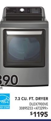 Lowe's Lg 7.3 cu. ft. dryer offer