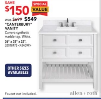 Lowe's Allen + roth canterbury vanity offer