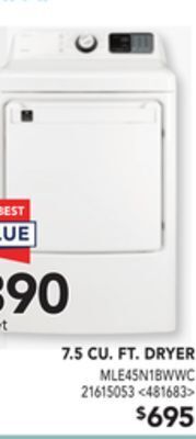 Lowe's Midea 7.5 cu. ft. dryer offer