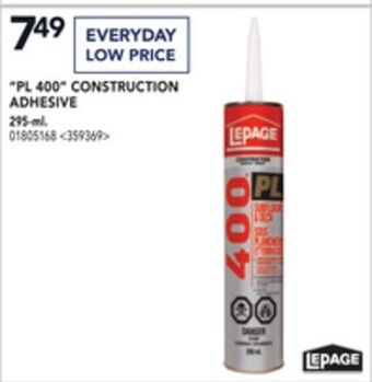Lowe's Lepage pl 400 construction adhesive offer