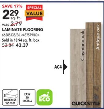 Lowe's Quickstyle laminate flooring offer