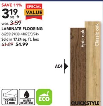 Lowe's Quickstyle laminate flooring offer