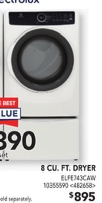 Lowe's Electrolux 8 cu. ft. dryer offer