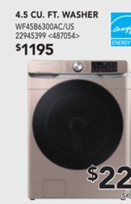 Lowe's Samsung 4.5 cu. ft. washer offer