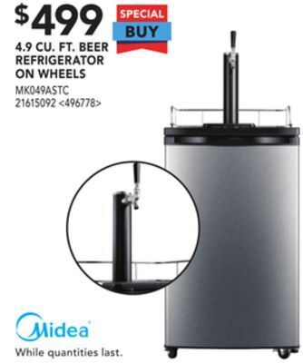 Lowe's Midea 4.9 cu. ft. beer refrigerator on wheels offer