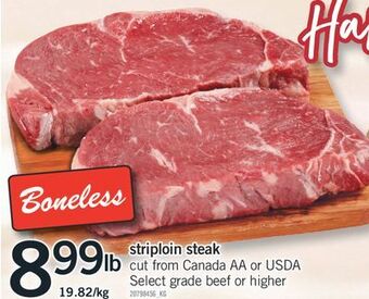 Fortinos Striploin steak offer