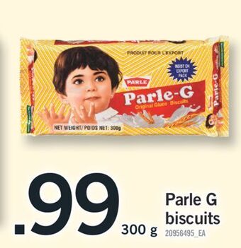 Fortinos Parle g biscuits, 300 g offer