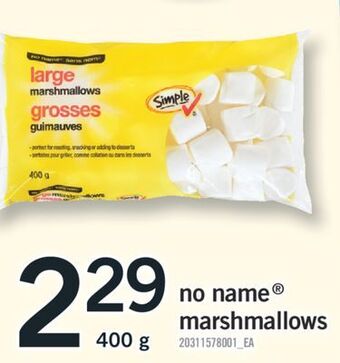 Fortinos No name® marshmallows, 400 g offer