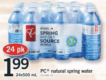 Fortinos Pc® natural spring water, 24x500 ml offer